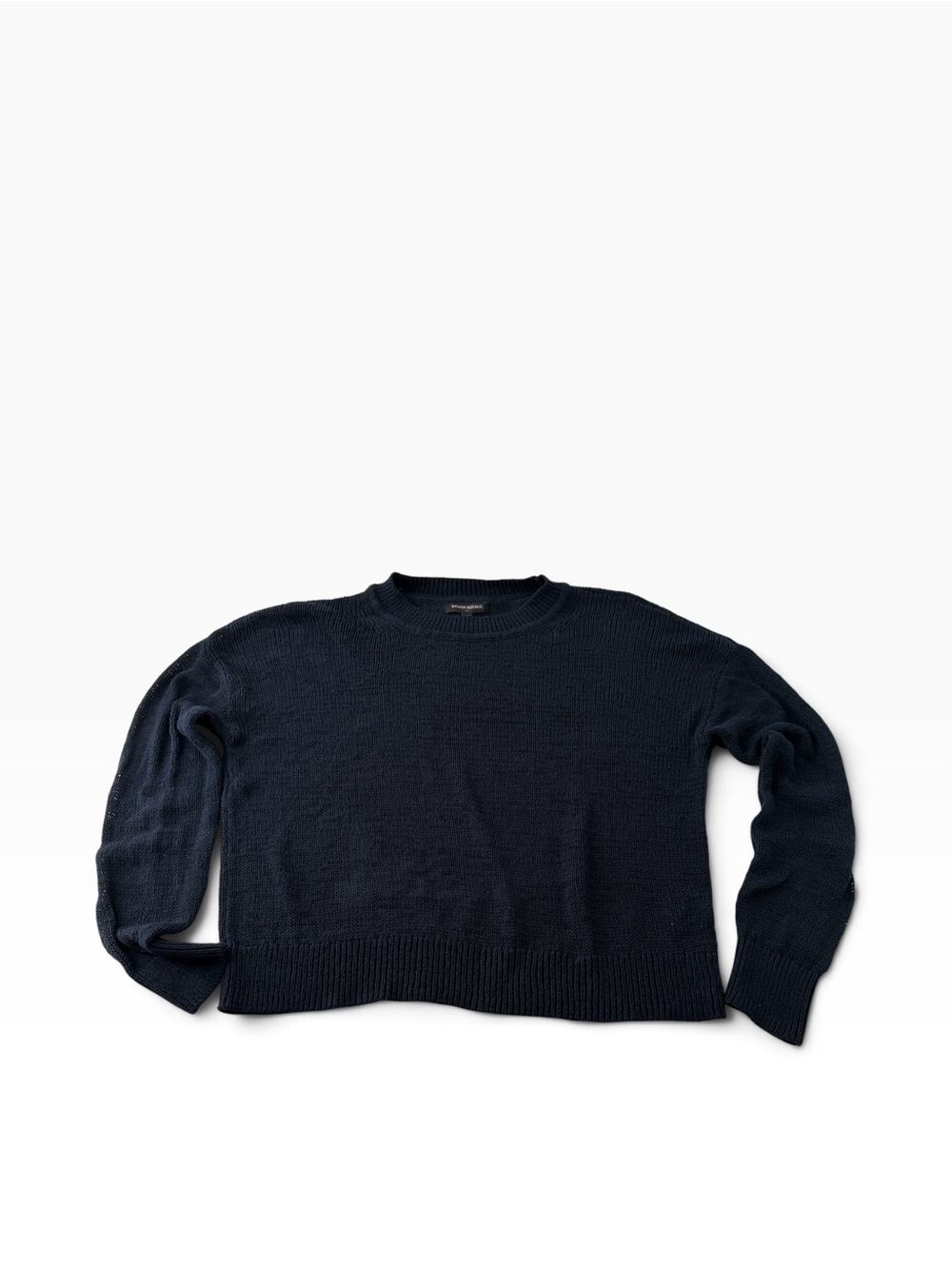 Banana Republic Women’s L Navy Crewneck Knit Lagenlook Classic Versatile Sweater